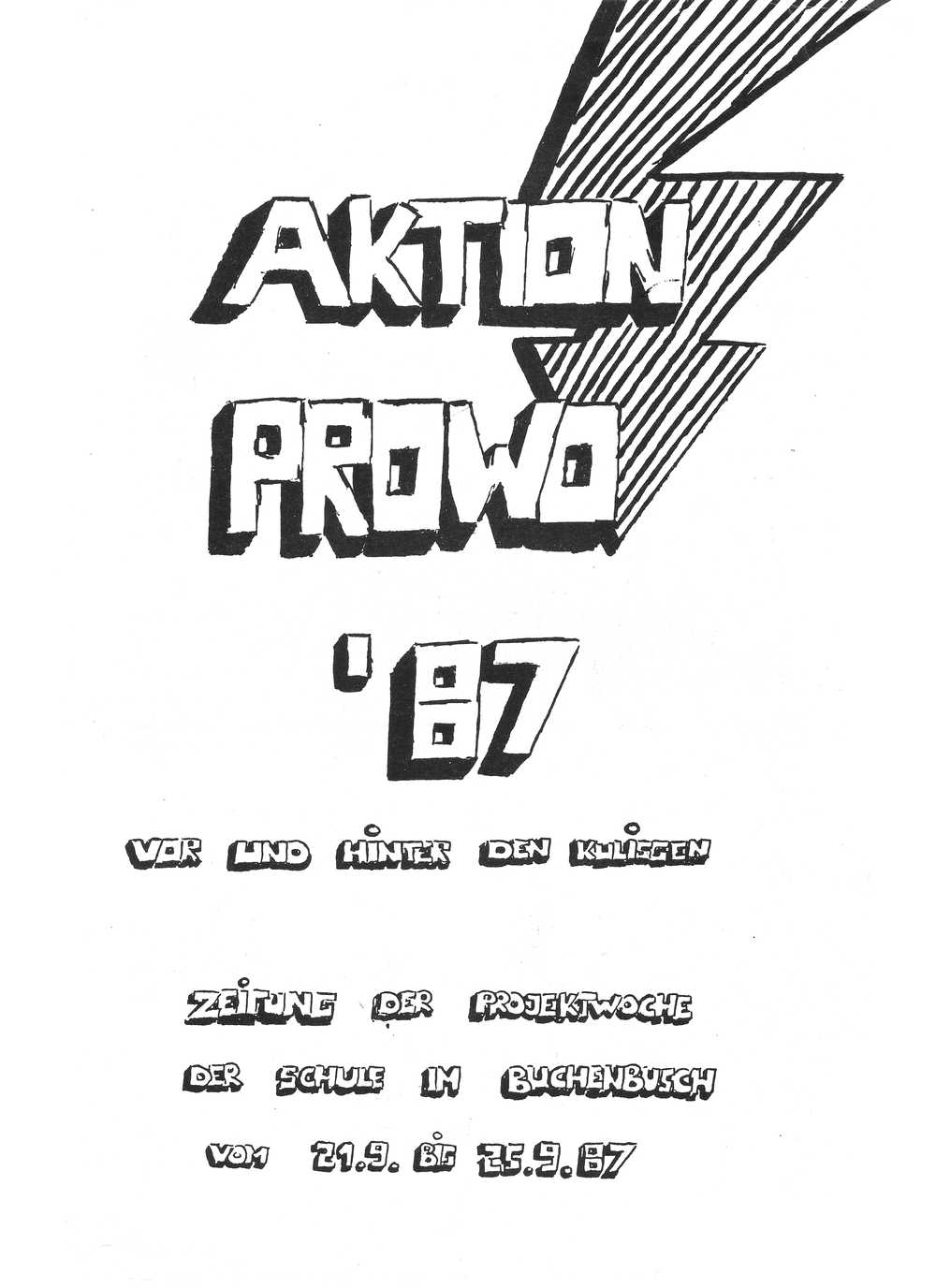 Cover der Aktion-PROWO '87 Zeitung